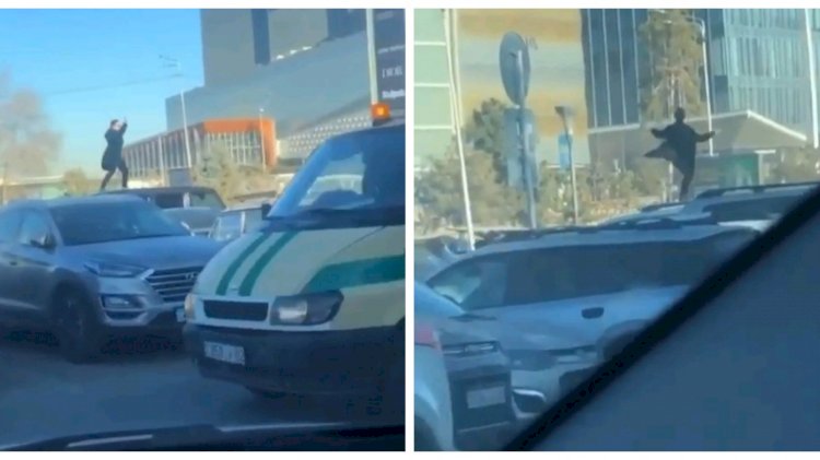 Полиция Алматы наказала одного из участников видео с человеком на крыше авто