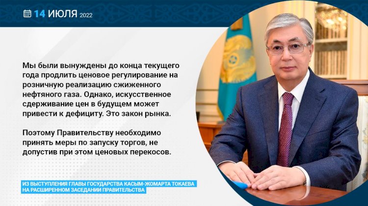 Глава государства поручил Правительству принять меры по запуску торгов сжиженным газом, не допустив ценовых перекосов