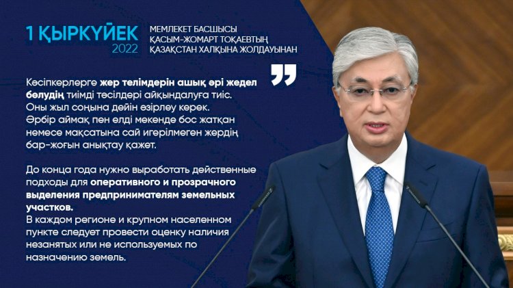 Нужно выработать действенные подходы для оперативного и прозрачного выделения предпринимателям земельных участков  – Президент РК