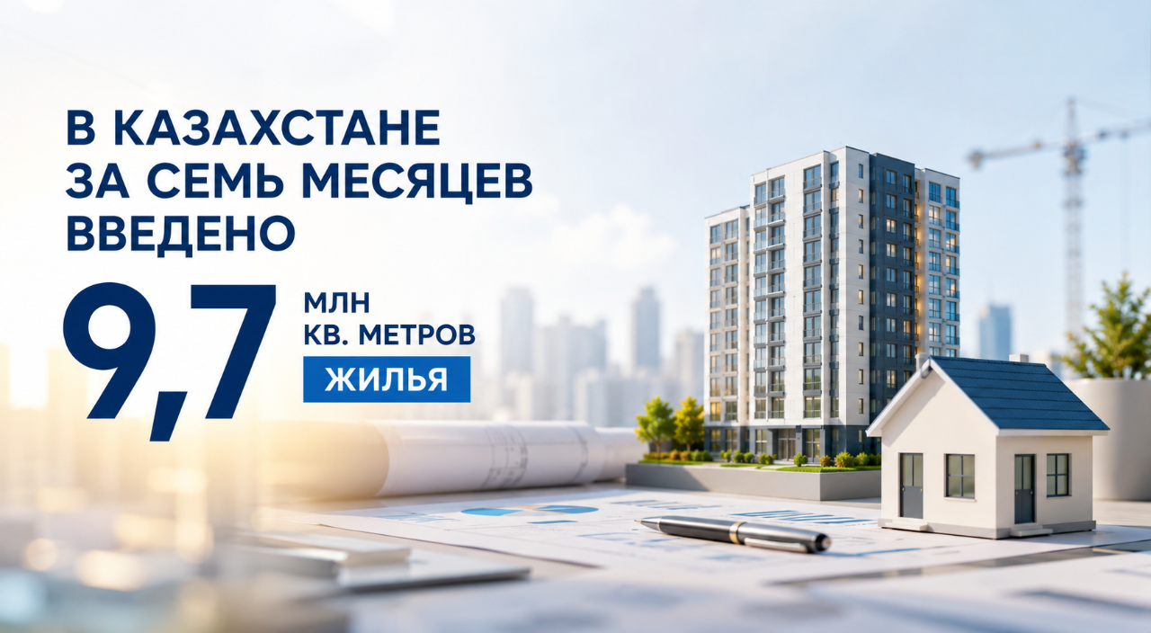В Казахстане за семь месяцев введено 9,7 млн кв. метров жилья